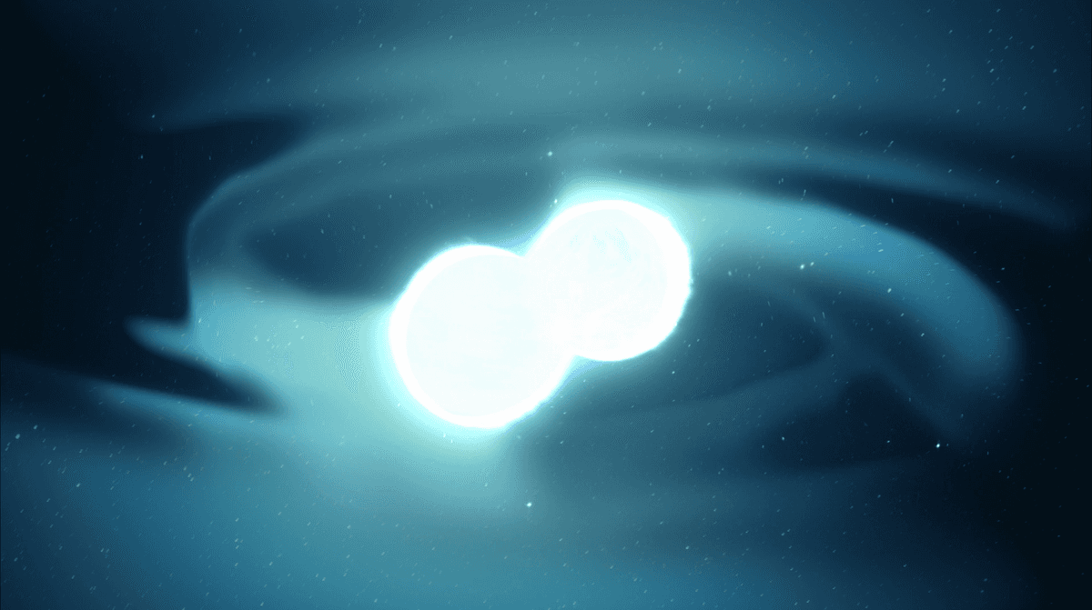 Ilustracja łączących się gwiazd neutronowych /Fot. NASA
