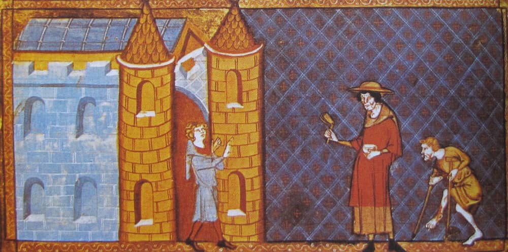 Jednym z charakterystycznych elementów średniowiecznego systemu opieki zdrowotnej były zakłady dla trędowatych zwane leprozoriami/ Źródło: Wikimedia Commons, domena publiczba

