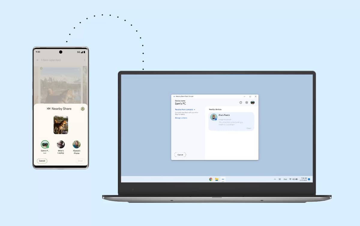 Udostępnianie w pobliżu dla Windowsa dostepne. Już nie musisz podłączać telefonu do komputera