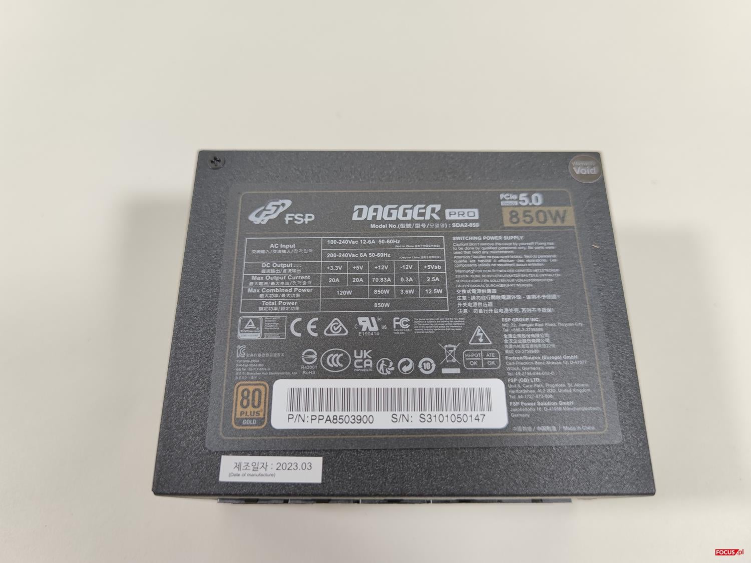 test FSP Dagger PRO ATX3.0(PCIe5.0) 850W, recenzja FSP Dagger PRO ATX3.0(PCIe5.0) 850W, opinia FSP Dagger PRO ATX3.0(PCIe5.0) 850W