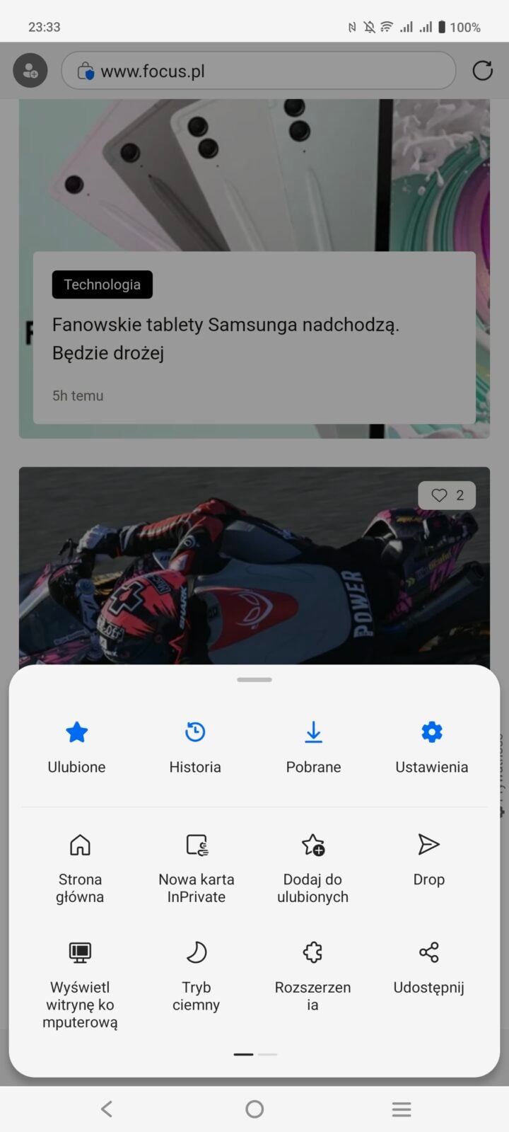 android microsoft edge rozszerzenia