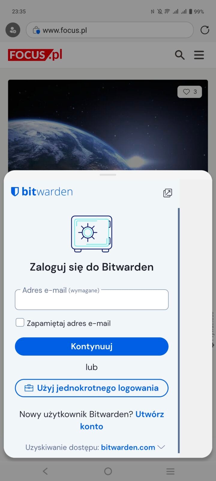 Bitwarden microsoft edge android