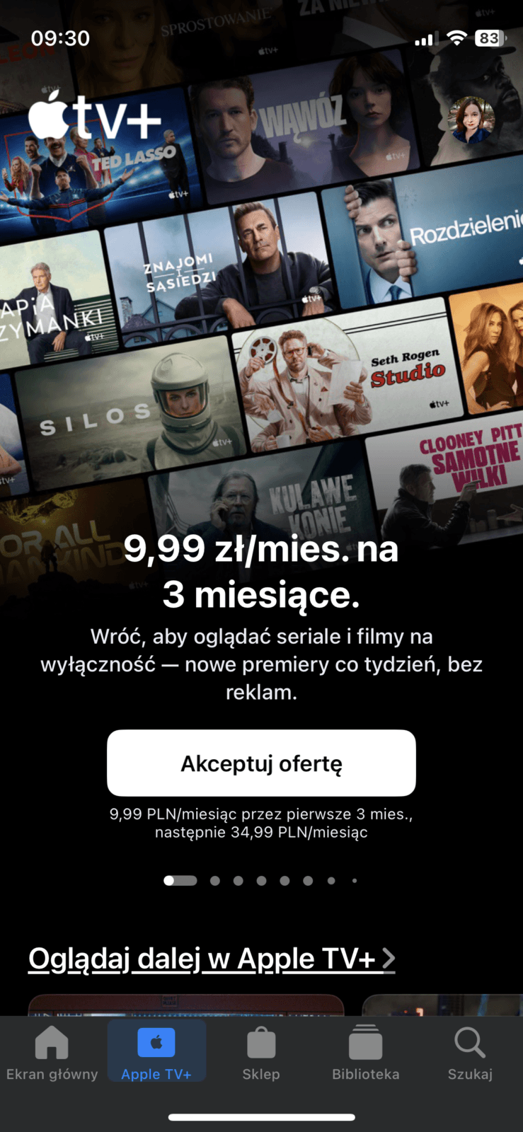 Oferta promocyjna w Apple TV+
