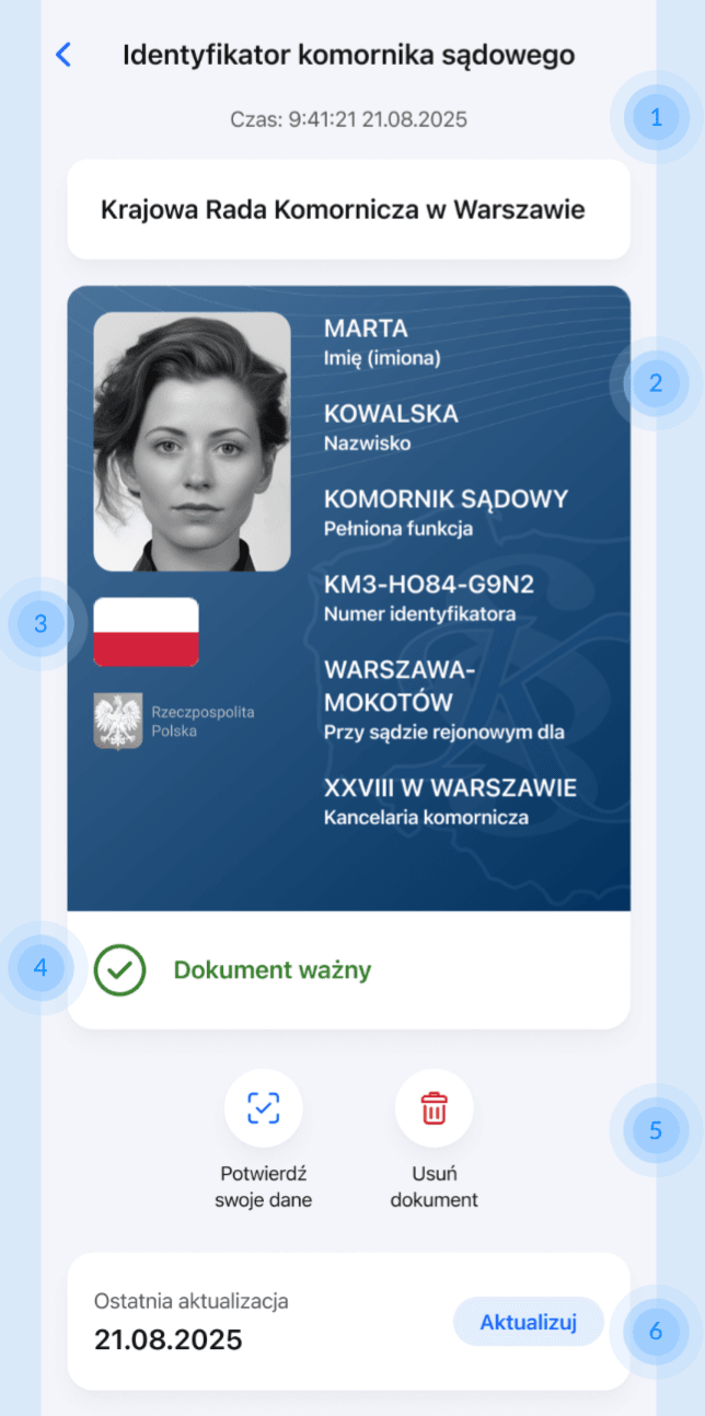 mobywatel, legitymacja komornika sądowego