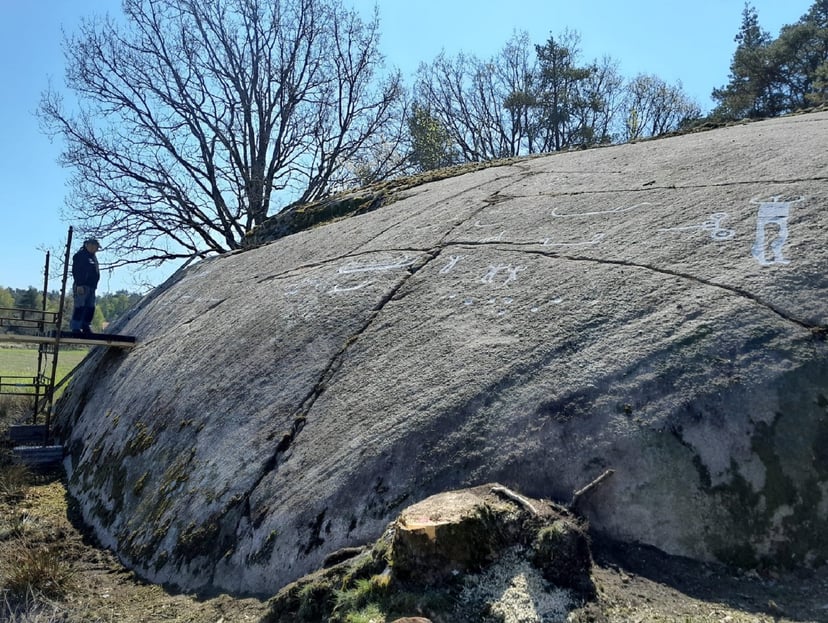 Kilkadziesiąt naskalnych rysunków znalezionych w Szwecji. Część jest naprawdę sporych rozmiarów