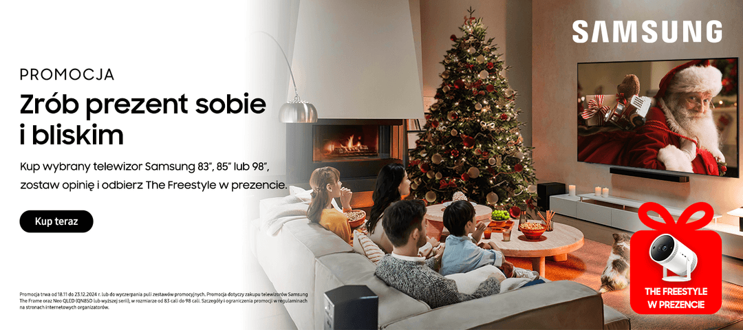 Projektor Freestyle za darmo wraz z wybranym telewizorem Samsung