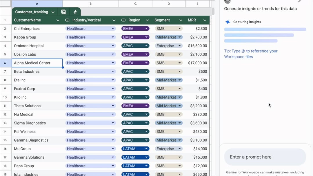 Gemini zrobi dla Ciebie wykres i wizualizację w Arkuszach Google’a
