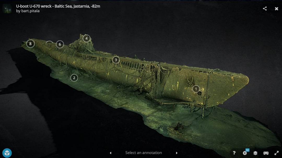 Na dnie Bałtyku spoczywa wrak U-Boota. Fenomenalna rekonstrukcja ukazuje go w 3D