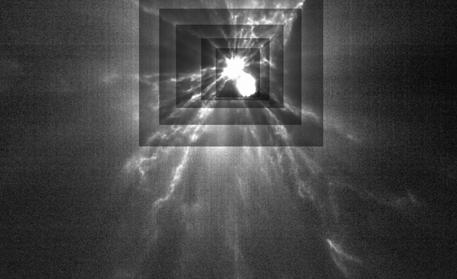 Zdjęcia z LICIACube CubeSat pokazują strumienie gruzu wyrzucone z Dimorphosa po kolizji z DART /Fot. NASA
