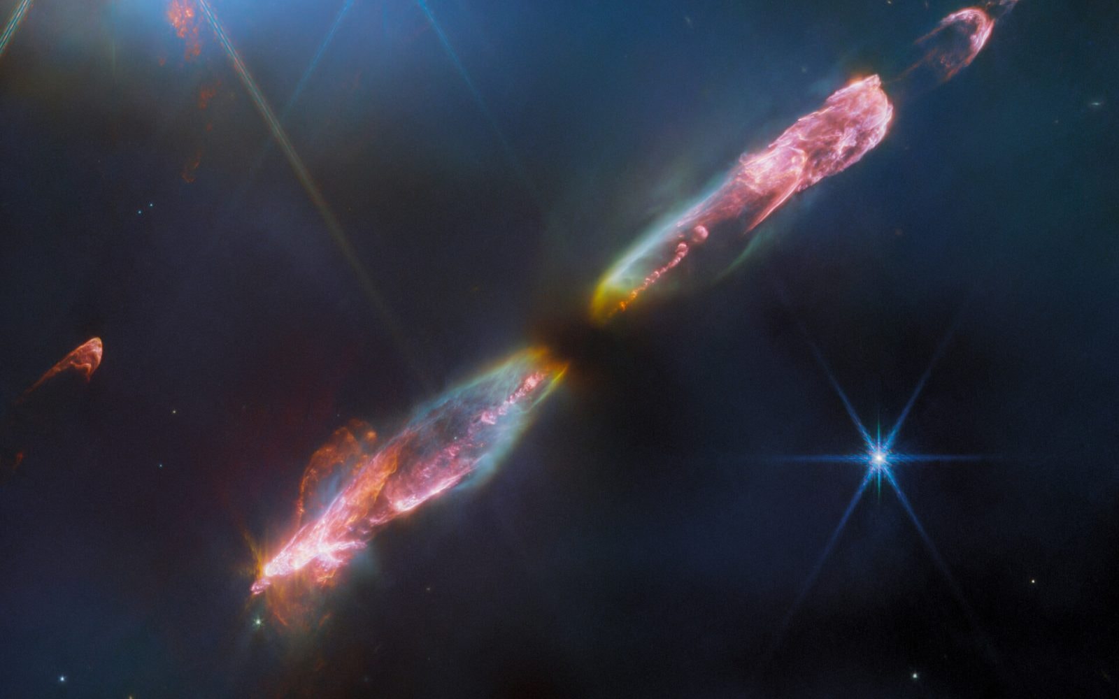 Miecz świetlny w przestrzeni kosmicznej? To tylko gwiezdny noworodek