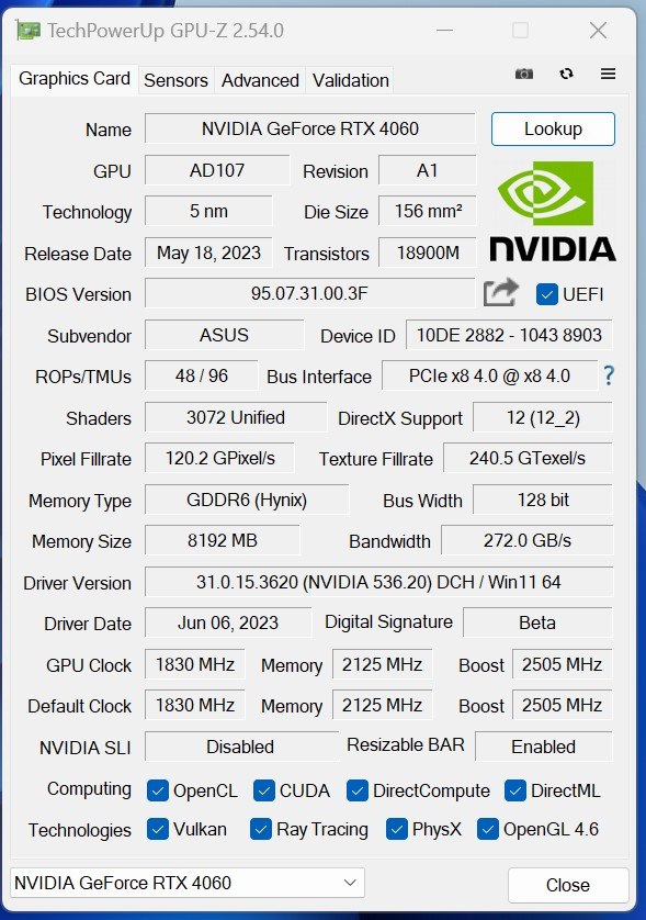 test Asus GeForce RTX 4060 Dual OC, recenzja Asus GeForce RTX 4060 Dual OC, opinia Asus GeForce RTX 4060 Dual OC