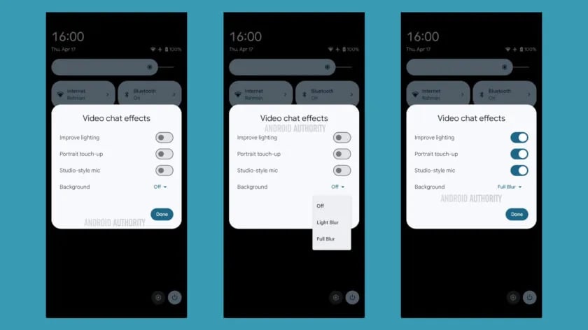 efekty wideo w Androidzie 16