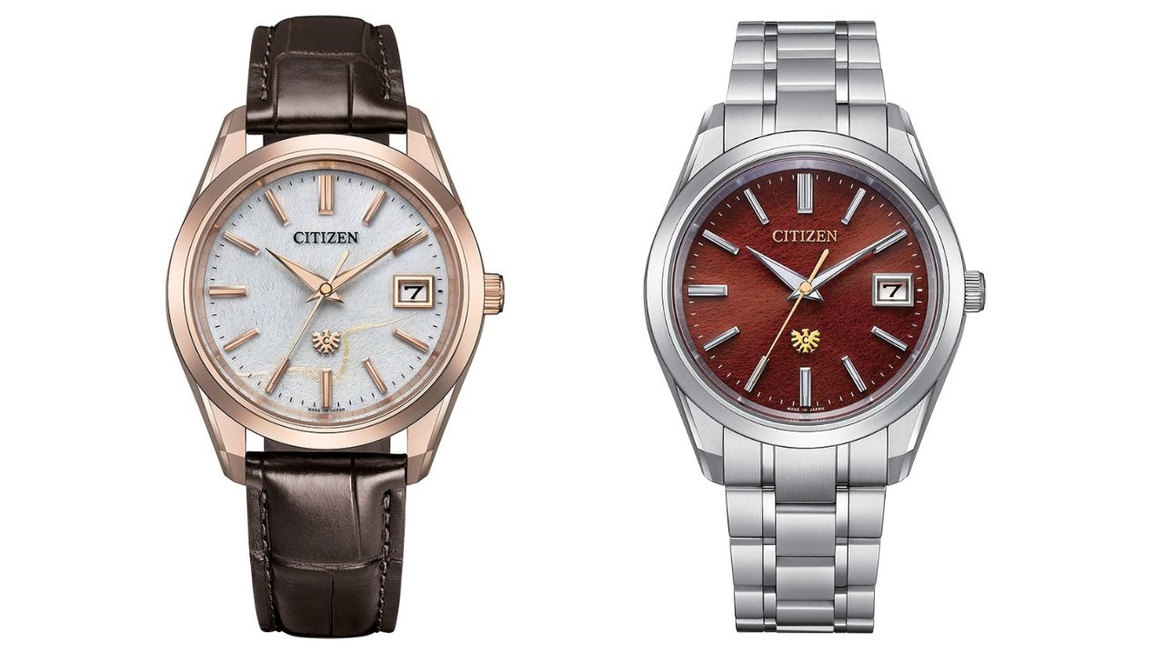 Dwa zegarki The Citizen z tarczami Tosa washi