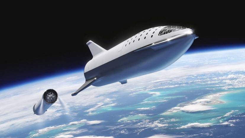 grafika-przedstawia-wizualizacje-pasazerskiego-statku-kosmocznego-space-x-bfr-big-falcon-rocket-od-elona-muska
