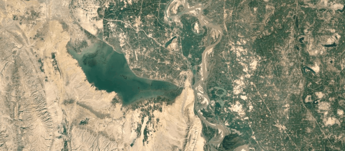 Jezioro Manchar w Pakistanie / źródło: Mapy Google
