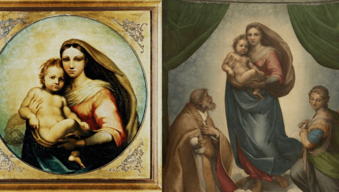 Obraz “De Brecy Tondo” i “Madonna Sykstyńska” są wręcz identyczne /Fot. University of Nottingham