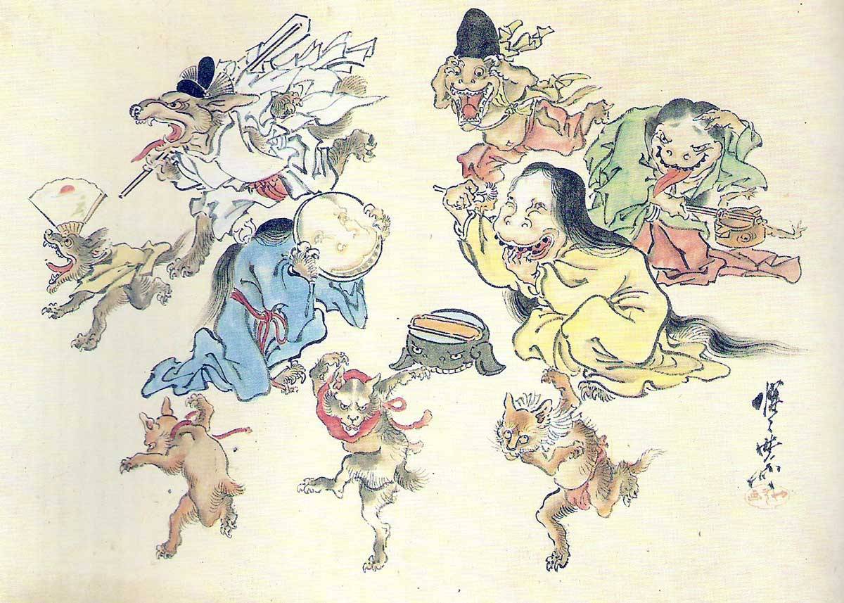 Hyakki-yakō (nocna parada demonów), autorstwa Kyōsai Kawanabe /Fot. Wikimedia Commons
