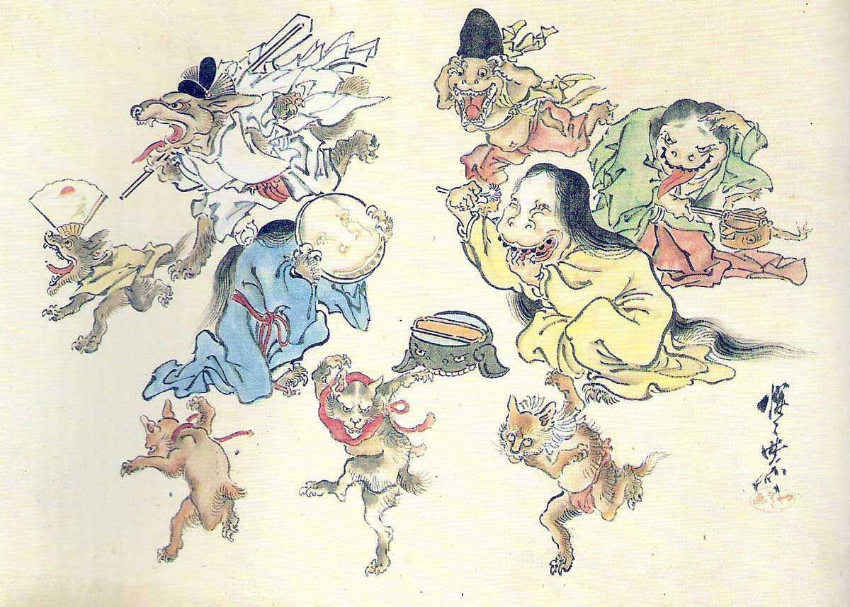 Hyakki-yakō (nocna parada demonów), autorstwa Kyōsai Kawanabe /Fot. Wikimedia Commons