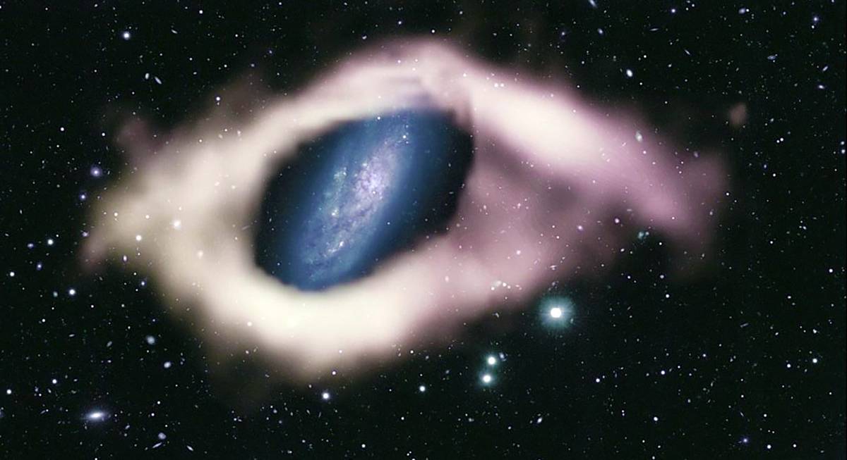 Ta galaktyka otoczona jest tajemniczym pierścieniem. Jedna na tysiąc galaktyk tak wygląda