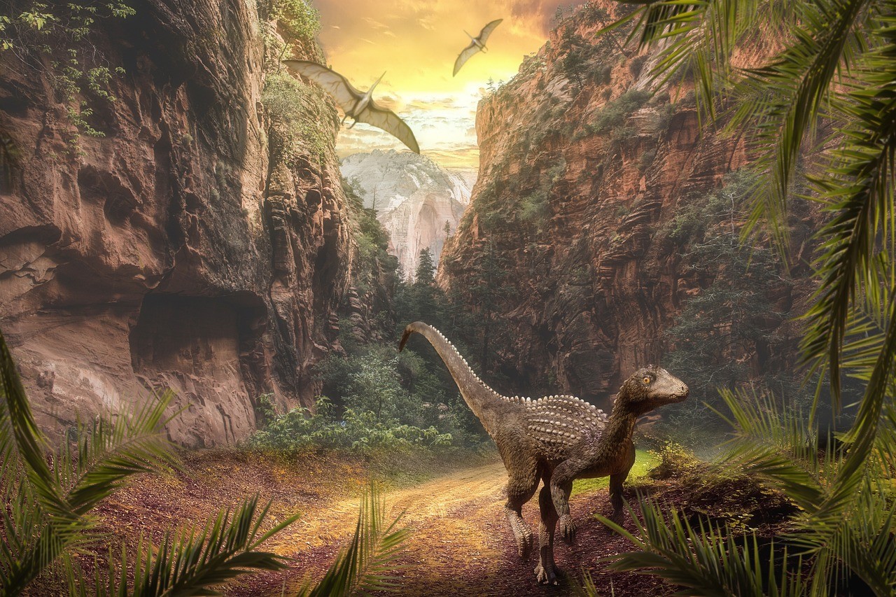 Przykładowa ilustracja z dinozaurami
