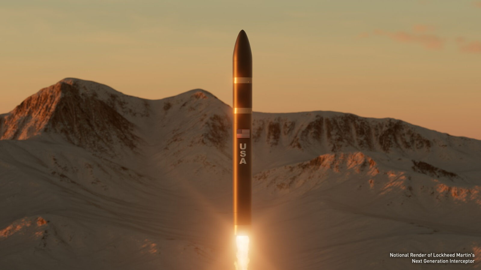 Wizualizacja rakiety przechwytującej NGI /Fot. Lockheed Martin
