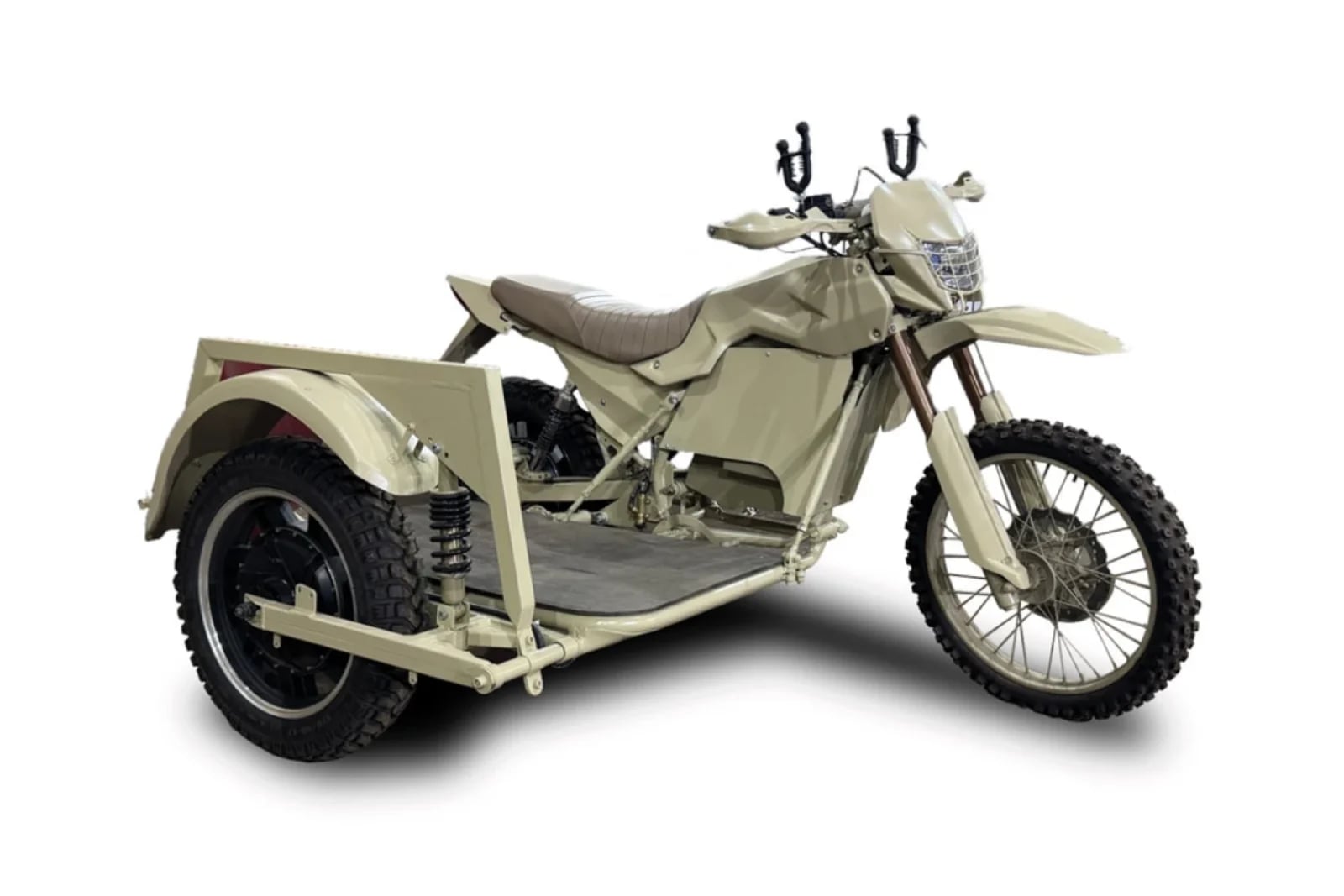 Kałasznikow pokazał elektryczny motocykl terenowy. Ma wózek, przyczepę i manualną skrzynię biegów