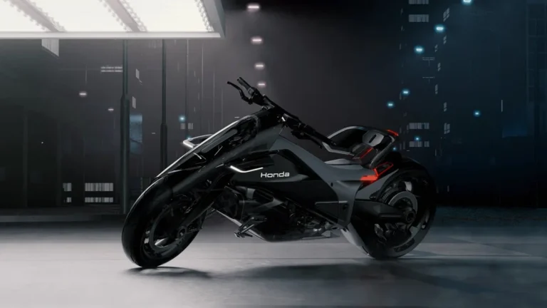 Dwa silniki, bardzo niskie siedzenie i żadnych lusterek. Honda pokazuje motocykl przyszłości