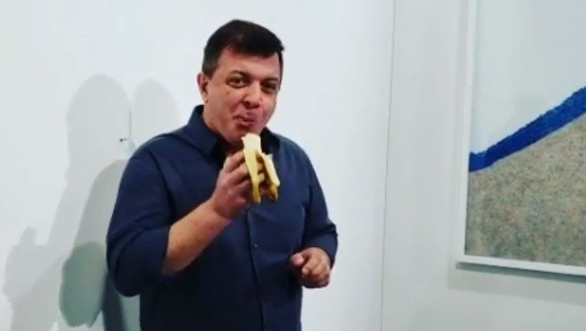 Zjadł banana wartego pół miliona złotych. “Był bardzo smaczny”