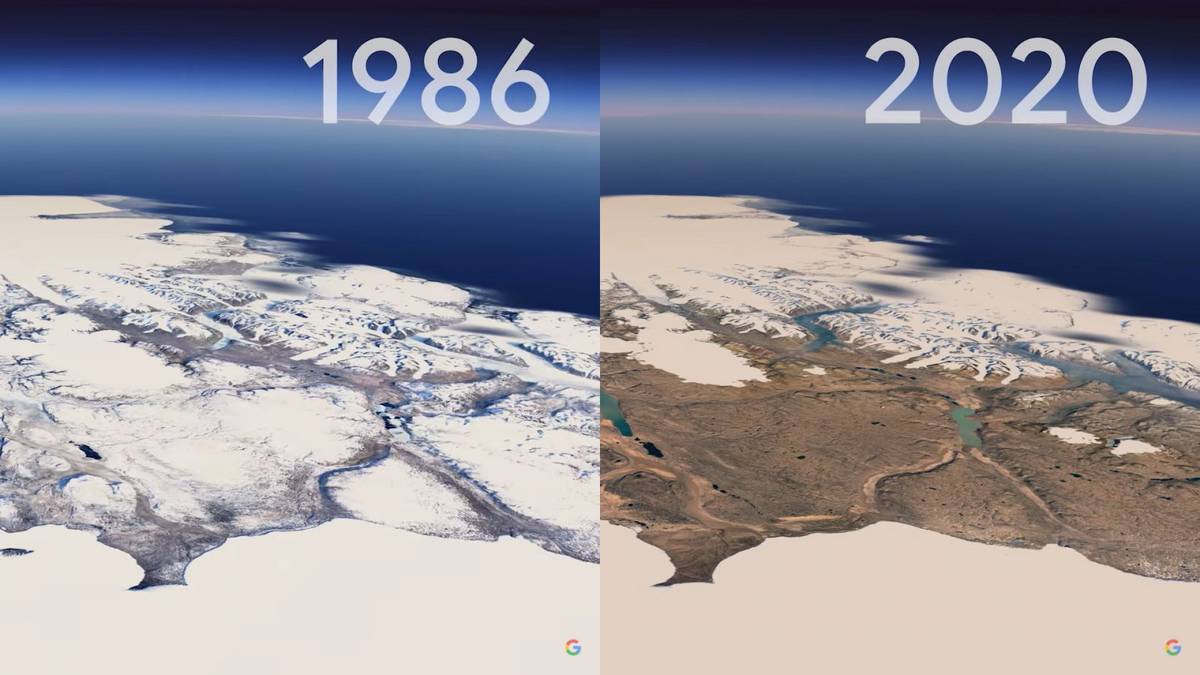 Nowa funkcja Google Earth cofa nas w czasie. Lodowce dosłownie znikają