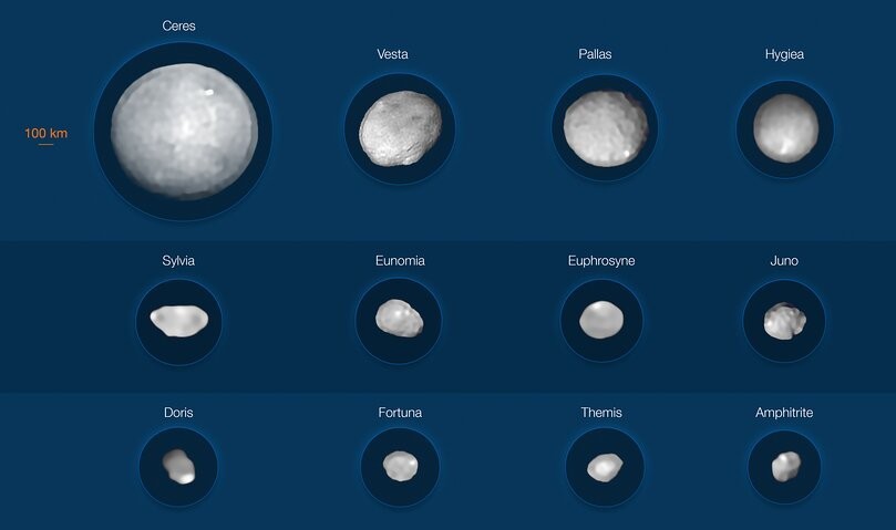 Poznaj 42 największe obiekty z pasa asteroid i zobacz, jak blisko są Ziemi [INFOGRAFIKA]